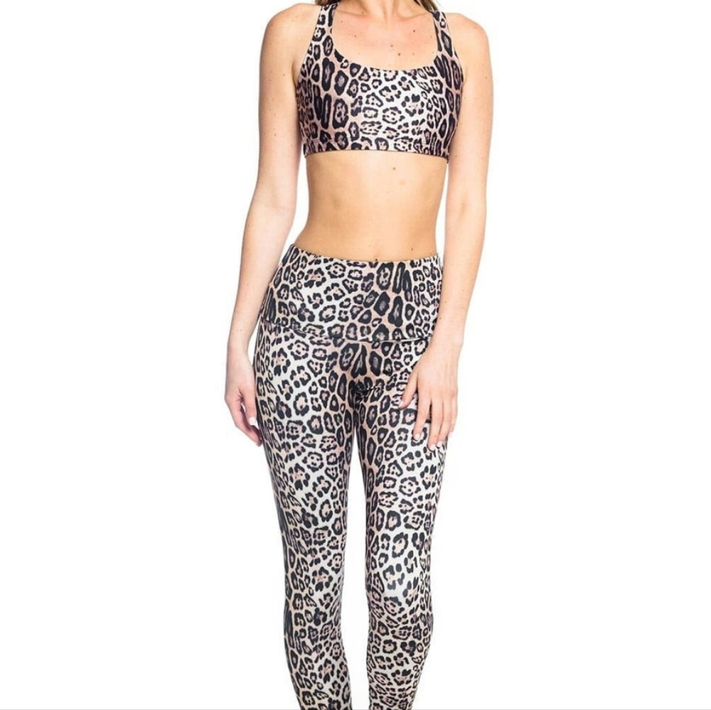 Onzie Leopard Legging and Chic Bra Set